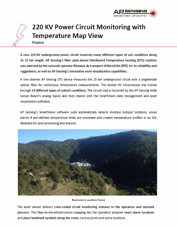 220 KV Power Circuit with Temperature Map View